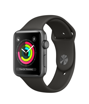 Apple Watch 42mm Series 3 GPS Space Gray Aluminum Case with Gray Sport Band (MR362)