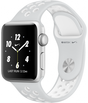 Apple Watch Nike+ 38mm Series 2 Silver Aluminum Case with Pure Platinum/White Nike Sport Band (MQ172)