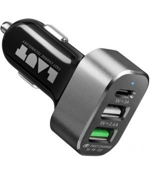 Laut Power Dash Black (Fast Charge, USB-C (3A), USB 2.0 (2.4A) (LAUT_PD05_BK)