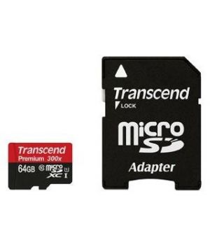 Transcend 64 GB microSDHC Premium class 10 UHS-1 SD Adapter (TS64GUSDU1)