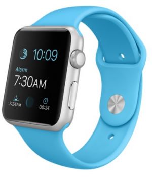 Apple Watch Sport 42mm Silver Aluminum Case with Blue sport Band (MLC52)