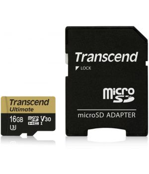Transcend 16 GB microSDHC UHS-I U3 Ultimate + SD Adapter TS16GUSDU3M