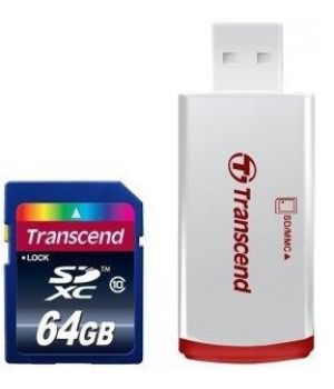 Transcend 64 GB SDXC class 10 + P2 Card Reader TS64GSDXC10-P2