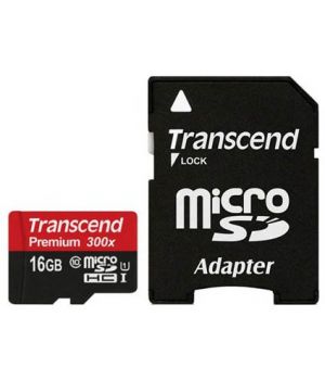Transcend 16 GB microSDHC Premium class 10 UHS-1 SD Adapter (TS16GUSDU1)