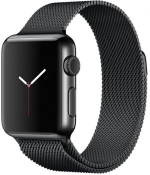Apple Watch 38mm Space Black Stainless Steel Case with Space Black Milanese Loop (MMFK2)