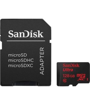 SanDisk Ultra microSDHC 128GB Class 10 UHS-I + SD Adapter (SDSQUNC-128G-GN6MA)