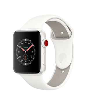 Apple Watch Edition 42mm Series 3 GPS + Cellular White Ceramic Case with Soft White/Pebble Sport Band (MQM52)