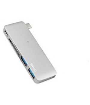 WIWU Adapter С1 Plus USB-C to USB-C/SD/2xUSB3.0 HUB Silver (6957815503803)
