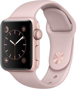 Apple Watch 38mm Series 2 Rose Gold Aluminum Case with Pink Sand Sport Band (MNNY2)