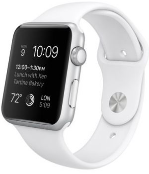 Apple Watch Sport 42mm Silver Aluminum Case with White Sport Band (MJ3N2)