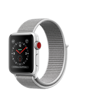 Apple Watch 38mm Series 3 GPS + Cellular Silver Aluminum Case with Seashell Sport Loop (MQJR2)
