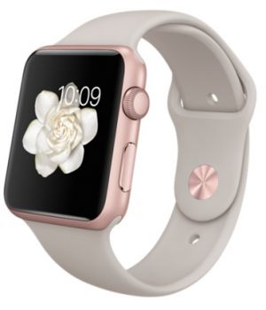 Apple Watch Sport 42mm Rose Gold Aluminum Case with Stone Sport Band (MLC62)