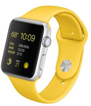 Apple Watch Sport 42mm Silver Aluminum Case with Yellow Sport Band (MMFE2)