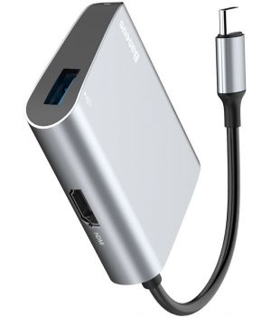 Baseus Enjoyment Type-C to HDMI + USB 3.0 HUB Adapter Gray (CATSX-D0G)