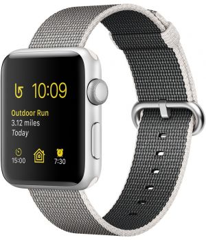 Apple Watch 42mm Series 2 Silver Aluminum Case with Pearl Woven Nylon (MNPK2)