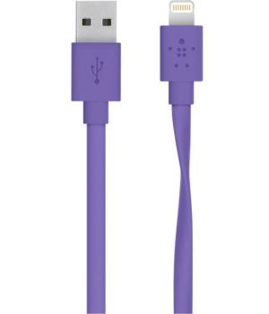 Belkin Mixit Flat Lightning to USB 2.0 1.2m Purple (F8J148bt04-PUR)