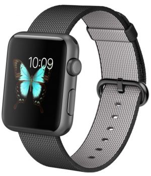 Apple Watch Sport 42mm Space Gray Aluminum Case with Black Woven Nylon (MMFR2)