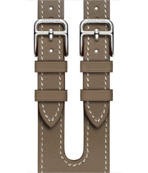 Apple Watch Hermes Leather Double Buckle Cuff 38mm Etoupe Swift (MNHR2)