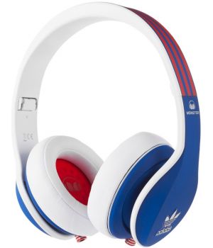 Monster Adidas Originals Limited Over-Ear Blue and Red over White