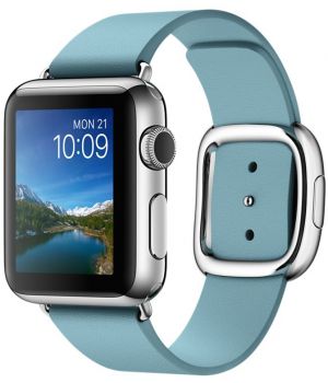 Apple Watch 38mm Stainless Steel Case with Blue Jay Modern Buckle (MMFA2)
