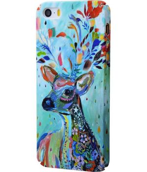 Simple Case Flowers Soft Touch for iPhone SE/5s with Deer