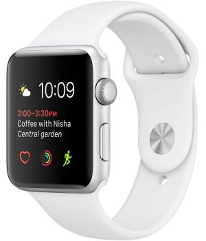 Apple Watch 42mm Series 2 Silver Aluminum Case with White Sport Band (MNPJ2)