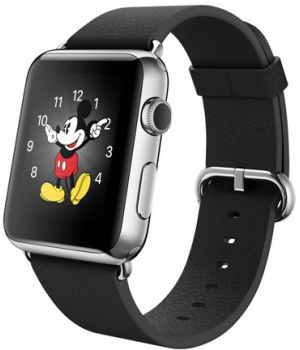 Apple Watch 42mm Stainless Steel Case with Black Classic Buckle (MJ3X2)
