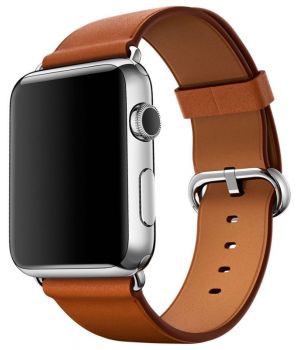 Apple Watch 42mm Series 2 Stainless Steel Case with Saddle Brown Classic Buckle (MNPV2)