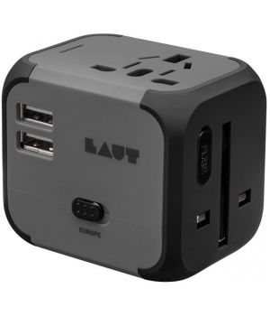 LAUT All-In-One Travel Adapter Black (LAUT_WA_BK)