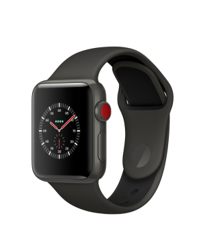 Apple Watch Edition 38mm Series 3 GPS + Cellular Gray Ceramic Case with Gray/Black Sport Band (MQK02)