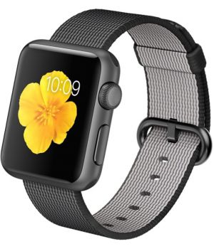 Apple Watch Sport 38mm Space Gray Aluminum Case with Black Woven Nylon (MMF62)